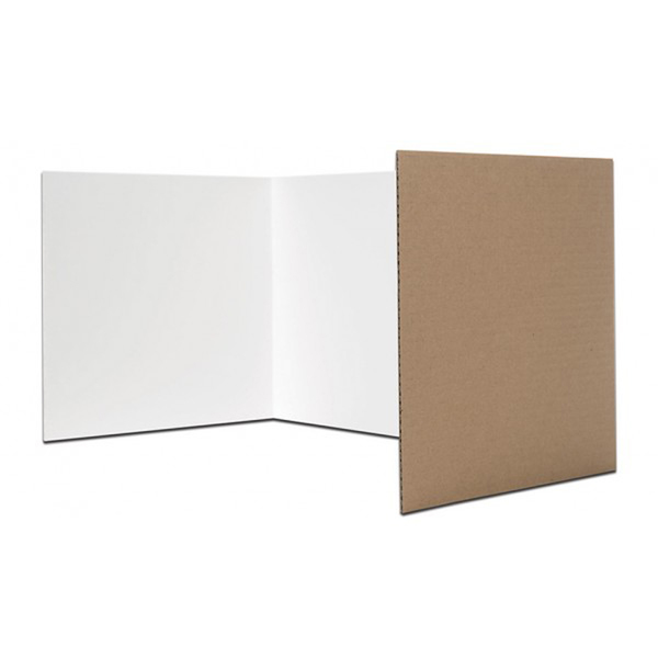 Flipside Corrugated Privacy Shield, 18in x 48in, White, PK24 61848